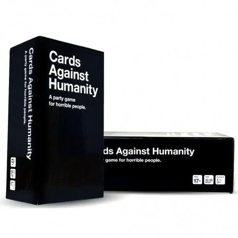 Cards Against Humanity party card game box set for adults, black and white packaging