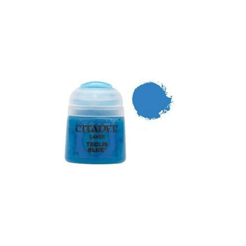 Citadel Layer Teclis Blue acrylic paint pot with blue paint swatch