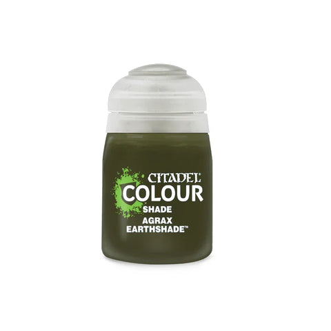 Citadel Colour Shade Agrax Earthshade 18ml miniature paint pot on white background