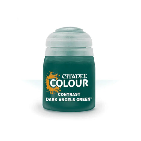 Citadel Colour Contrast Dark Angels Green 18ml miniature paint pot on white background
