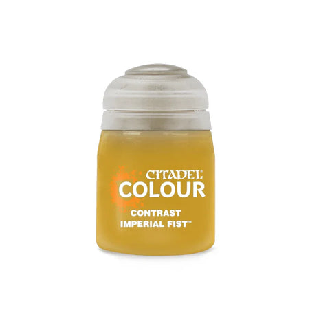 Citadel Colour Contrast Imperial Fist yellow paint pot for miniature painting