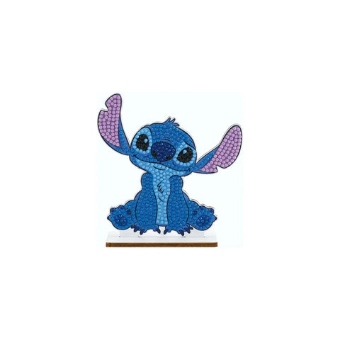 Blue crystal art figure of a cute alien character with big ears, collectible toy display