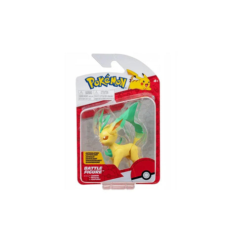 Pokemon Leafeon battle figure toy in red retail packaging, collectible game toy