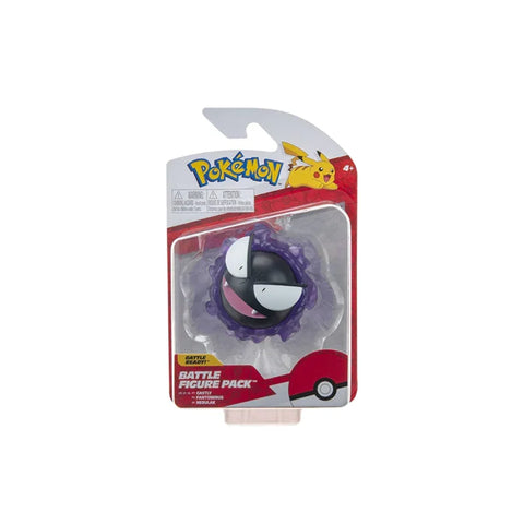Gastly Pokémon battle figure toy in retail packaging, collectible toy for kids