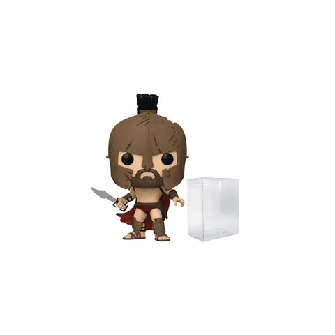 Spartan warrior Funko Pop vinyl figure with sword and collectible display case