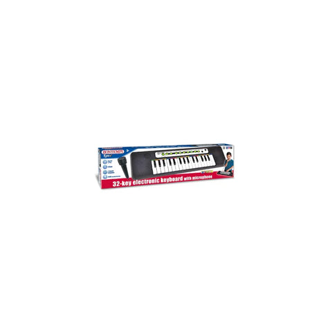 32-key electronic keyboard toy with microphone in retail packaging