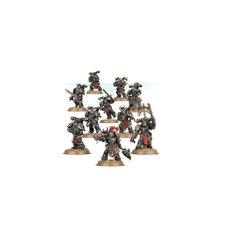 Painted Chaos Space Marines Legionaries miniatures set for tabletop wargaming