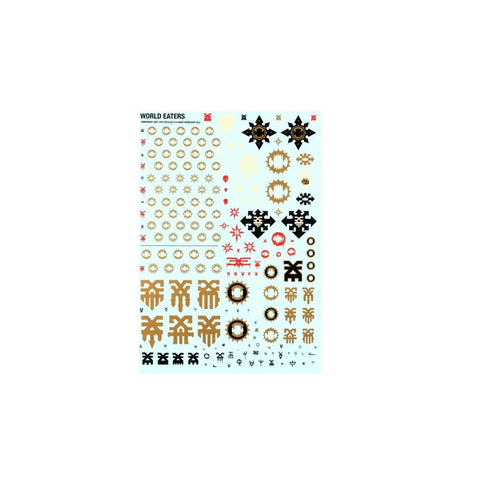 Warhammer World Eaters Khorne Berserkers transfer decal sheet with faction symbols