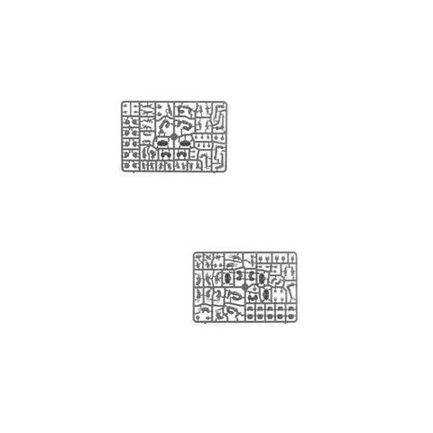 Plastic model kit sprues with miniature parts for tabletop gaming miniatures