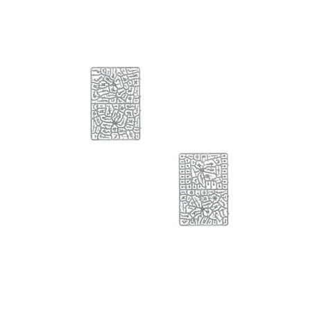 Two rectangular plastic textured bases for tabletop miniature gaming, on white background.