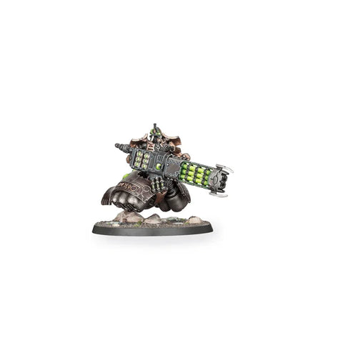 Necrons Lokhust Heavy Destroyer miniature with large sci-fi weapon on a textured base