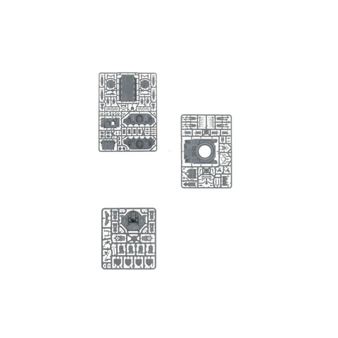 Plastic model kit sprues with detailed miniature parts for tabletop wargaming assembly.