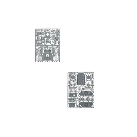 Plastic model kit sprues with detailed parts for hobby miniature assembly