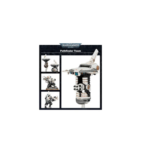 Warhammer 40k Tau Empire Pathfinder Team miniature figures, sci-fi tabletop gaming kit.