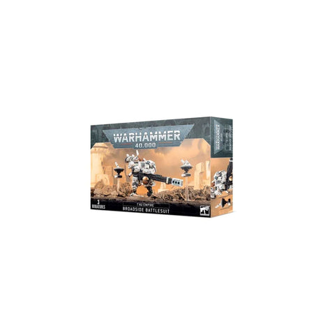 Warhammer 40,000 Tau Empire Broadside Battlesuit miniature box set with sci-fi robot art
