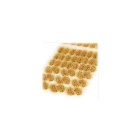 Sheet of yellow-brown model grass tufts for miniature bases and diorama terrain
