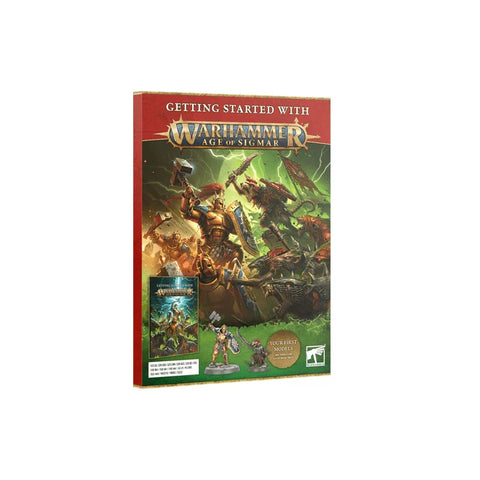 Getting Started with Warhammer Age of Sigmar starter set box with fantasy miniatures