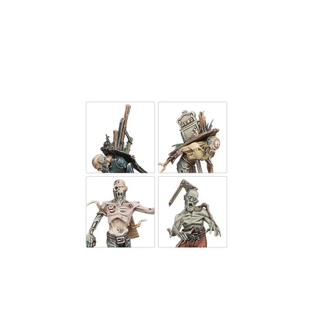 Painted Deadwalker zombie miniatures for tabletop games, detailed fantasy undead figures.