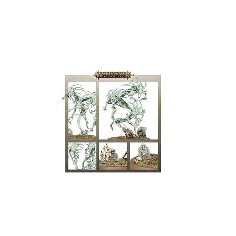 Warhammer Age of Sigmar Nighthaunt Spirit Hosts painted miniatures with graveyard bases