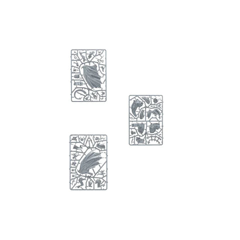Plastic miniature model sprues for tabletop gaming, unassembled and detailed parts.