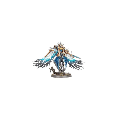 Stormcast Eternals fantasy miniature figure with blue, gold armor and winged details