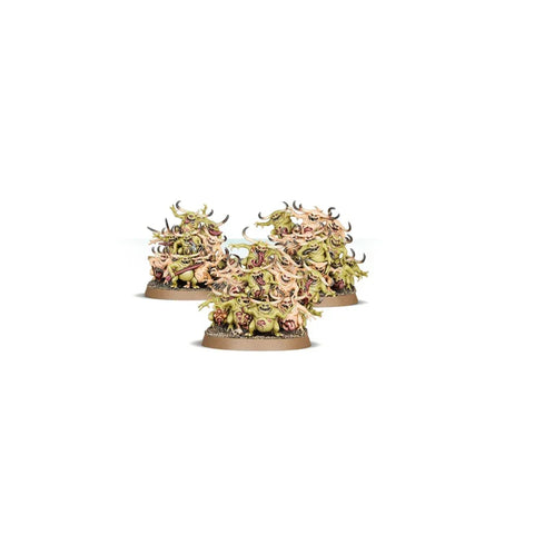 Warhammer Maggotkin Nurgling miniatures with detailed sculpted creatures on bases