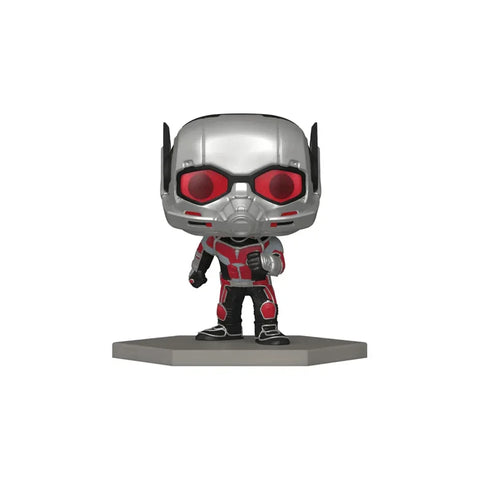 Ant-Man vinyl collectible figure in red and silver suit on display stand