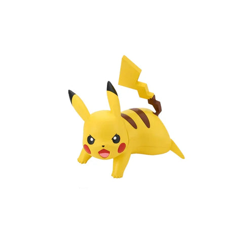 Pikachu plastic model kit in battle pose, collectible Pokémon toy on white background