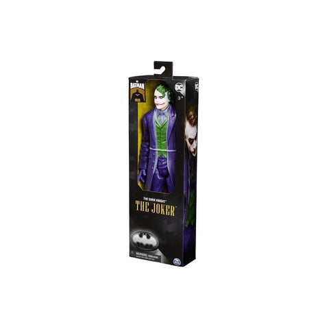 The Dark Knight Joker action figure in box, Batman collectible toy, purple suit