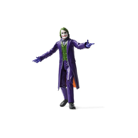 Joker action figure in purple suit with green vest, collectible toy on white background