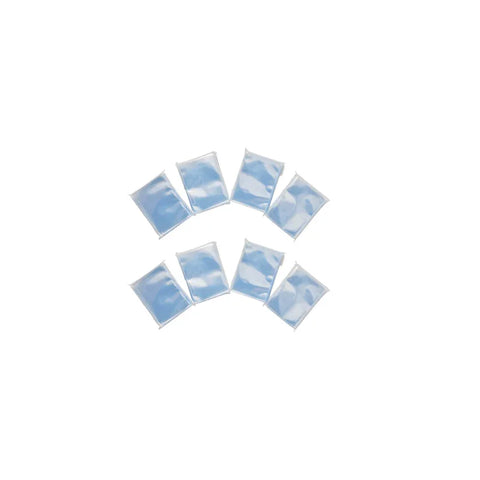 Clear 2.5 x 3.5 inch card sleeves for trading cards, arranged on a white background.