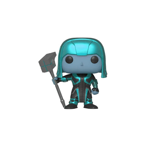 Ronan Pop Vinyl figure from Captain Marvel in teal and black armor holding a hammer