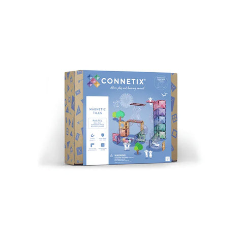 Connetix pastel magnetic tiles 80-piece set box, building toy for kids.