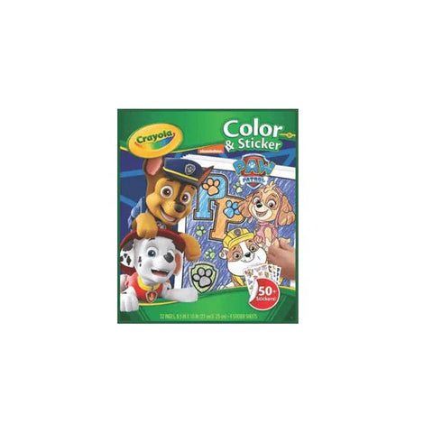 Crayola PAW Patrol coloring and sticker activity book with cartoon puppies on cover