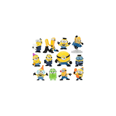 Despicable Me 4 Mini Mayhem collectible minion toy figures on white background