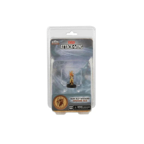 D&D Attack Wing Sun Elf Wizard expansion pack in retail packaging, collectible miniature