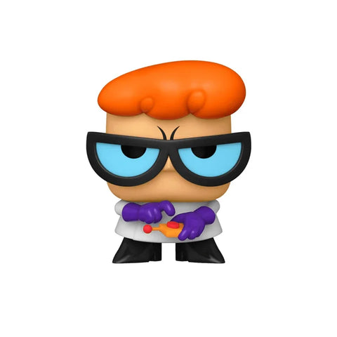 Dexter's Laboratory vinyl figure with orange hair, glasses, and purple gloves collectible toy