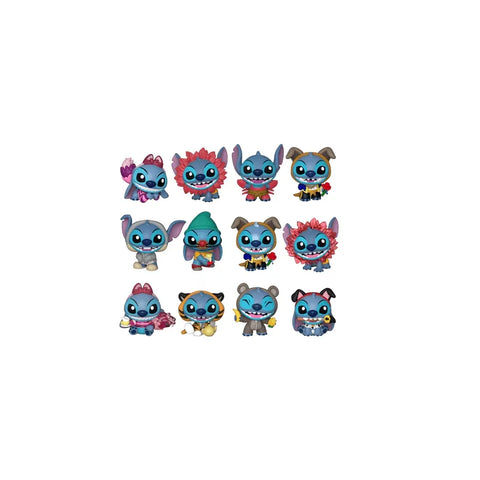 Stitch Funko Pop figures in colorful costumes, collectible toys for fans