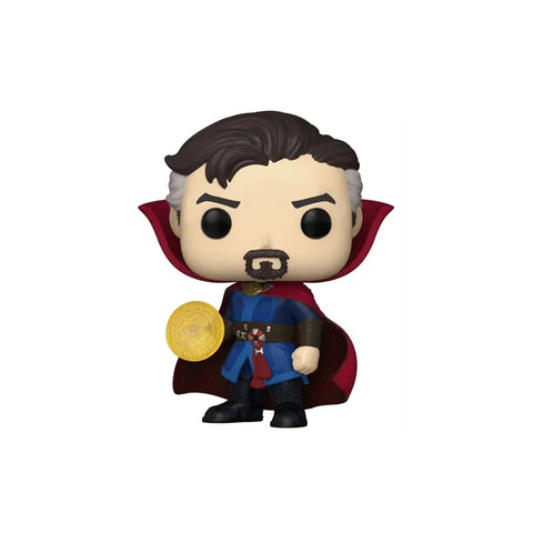 Doctor Strange collectible vinyl figure in superhero costume with red cape and medallion