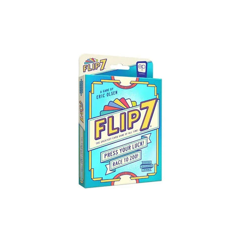 Flip 7 card game box, colorful packaging, family party game for 2 or more players