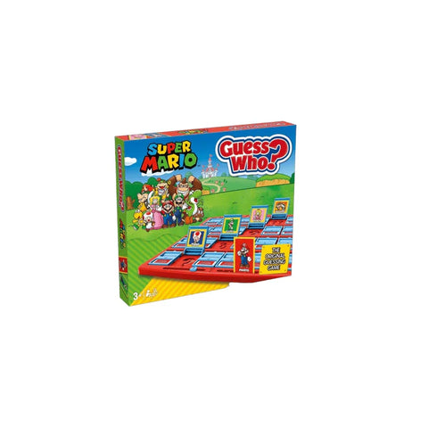 Super Mario Guess Who game box with colorful character illustrations and game board