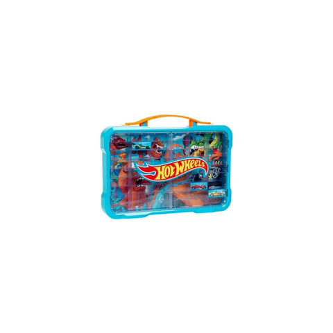 Hot Wheels carry case for 54 toy cars with clear cover and illuminated logo