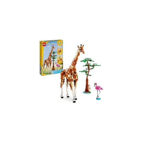 LEGO Creator Wild Safari giraffe, tree, and flamingo animal toy set with packaging