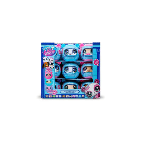 Littlest Pet Shop Mini Plush Assortment Series 1 collectible toy pack in blue and pink packaging