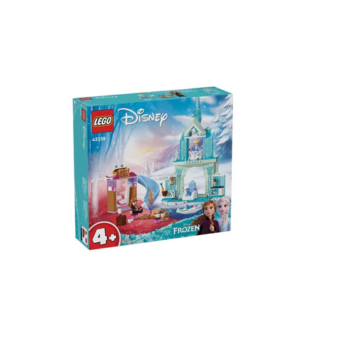 Lego Disney Frozen playset box featuring icy castle, Anna and Elsa characters, for ages 4+