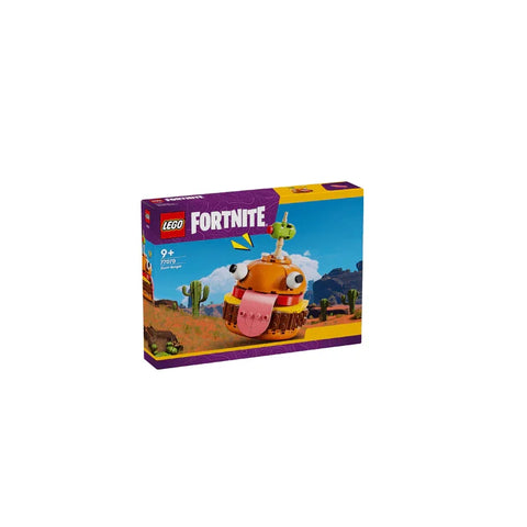 LEGO Fortnite Durrr Burger playset box with cartoon burger figure, desert background