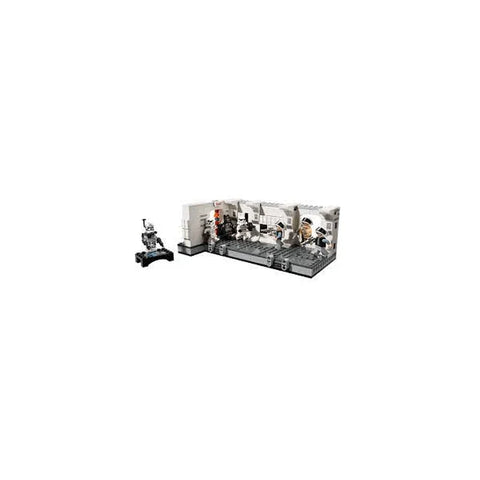 LEGO Star Wars Tantive IV boarding scene playset with minifigures and white corridor