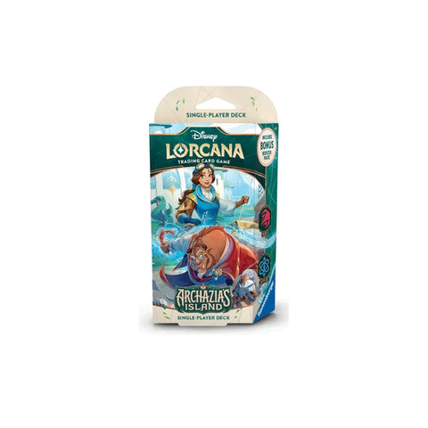 Disney Lorcana Archazias Island single-player trading card game deck box with character art