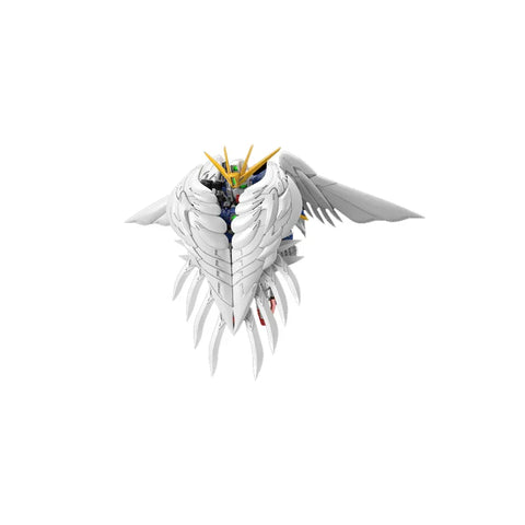 Wing Gundam Zero EW model kit with large white wings and colorful headpiece