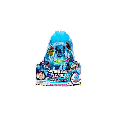 Cryo Lab collector figure toy with blue icy packaging and experiment-themed design